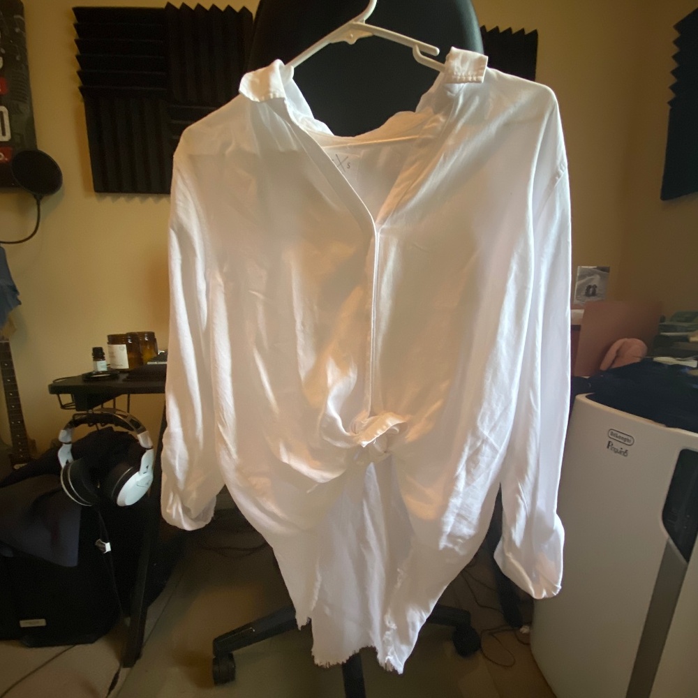 White button down blouse